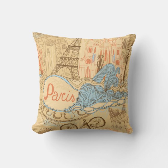 Coussin Paris en France (Recto)
