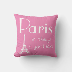 Coussin Paris est toujours rose