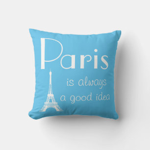 Coussin Paris est toujours une bonne idée bleu