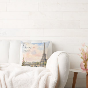 Coussin Paris France Tour Eiffel rivière seine