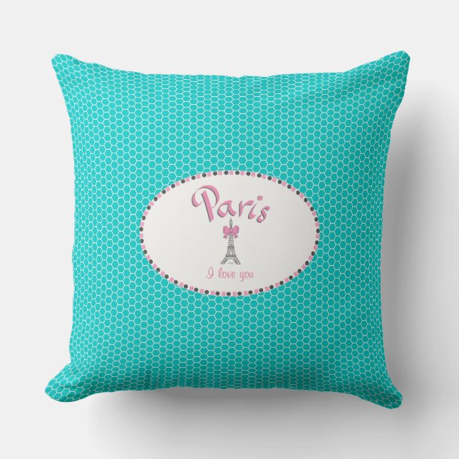 Coussin Paris Je t'aime (Recto)