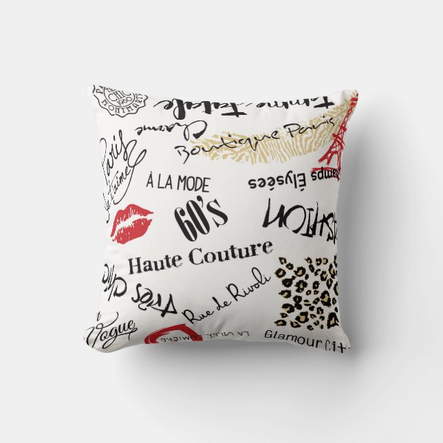 Coussin Paris mode et glamour sans couture motif (Recto)