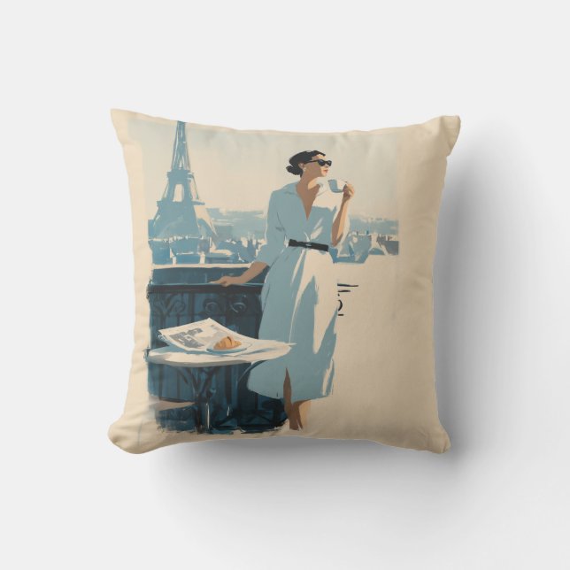 Coussin Paris Morning Coffee Elegance (Recto)