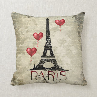 Coussin Paris personnalisé, Tour Eiffel et Ballons rouges