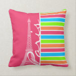 Coussin Paris rose ; Retro Neon Rainbow<br><div class="desc">Vous aimerez cet élégant design motif Eiffel Tower Retro Neon Rainbow ! Nous vous invitation à notre boutique, Fête des mariées Shop, pour voir ce motif cool sur beaucoup plus de grands produits personnalisables, y compris les cadeaux de mariée mignonette, Timbres pour mariage modernes, et les invitations tendance Paris, France...</div>
