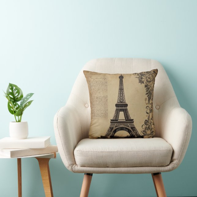 Coussin Paris Tour Eiffel Vintage (Chaise)