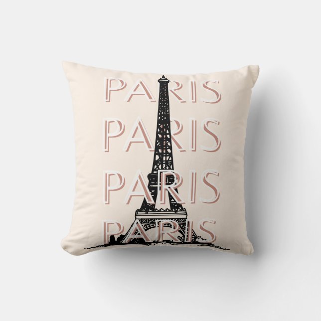 Coussin Paris Travel Art, Travel Art, Pastel, Minimaliste (Recto)