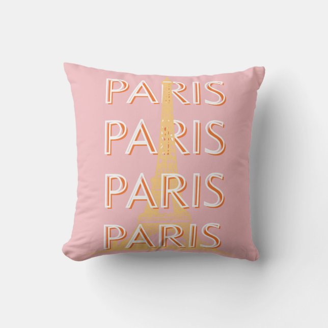 Coussin Paris Travel Art, Travel Art, Pastel, Minimaliste (Recto)