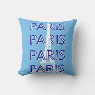 Coussin Paris Travel Art, Travel Art, Preppy Art, Bleu