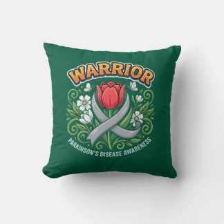 Coussin Parkinson's Disease Awareness Warrior Red Tulip 