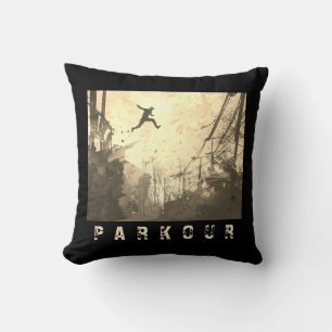 Coussin Parkour Urban Free Runling Freestyling Art Sepia