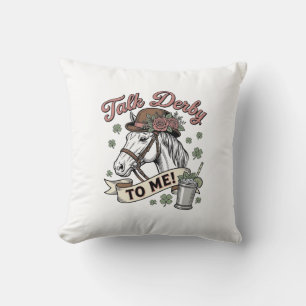 Coussin Parle Derby à Moi Cheval Mint Julep Vintage Chemis