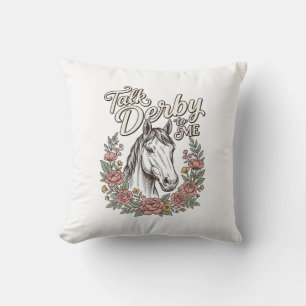 Coussin Parle Derby à Moi Fleur Cheval Vintage Chemise_1