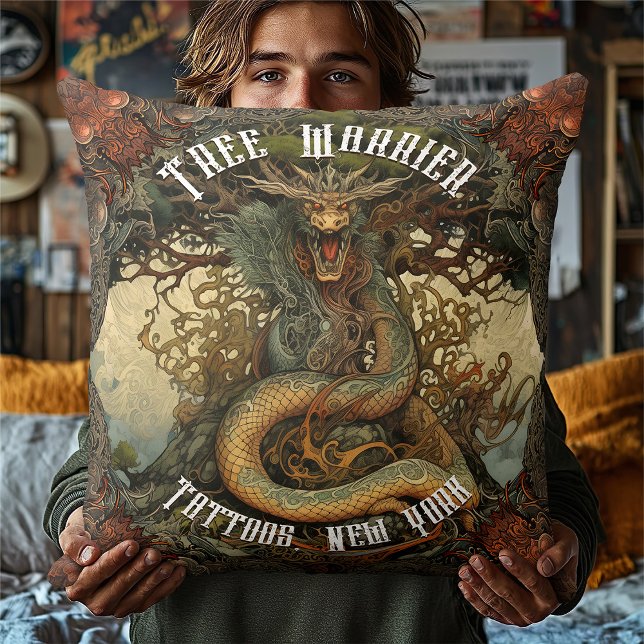 Coussin Parleur de tatouage de dragon japonais personnalis (Créateur téléchargé)