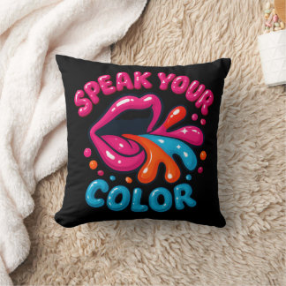 Coussin Parlez de votre couleur Bold Typographie Art