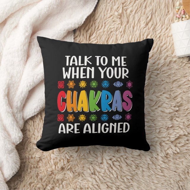 Coussin Parlez-Moi Quand Vos Chakras Sont Alignés Drôle (Couverture)