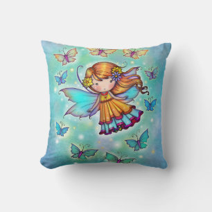 Coussin Parmi les papillons douce fée par Molly Harrison