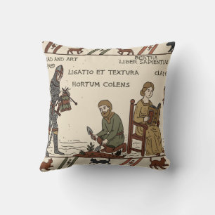 Coussin parodie de la tapisserie de bayeux