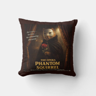 Coussin Parodie de l'Opéra Fantôme Écureuil