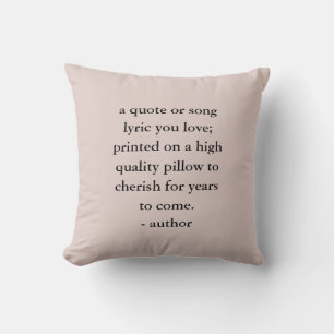 Coussin Parole de la chanson de devis personnalisée