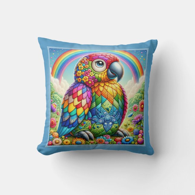 Coussin Parrot à plendeur spectrale (Recto)