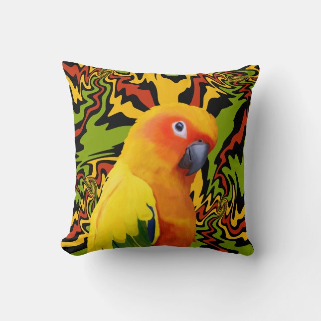 Coussin Parrot coloré coloré et vif (Recto)