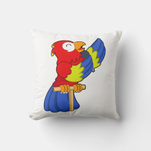 Coussin Parrot en chanteur avec microphone