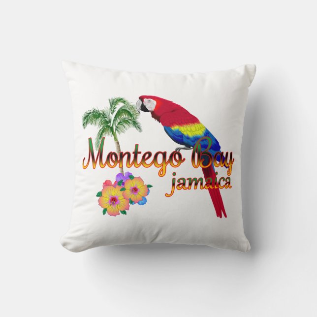 Coussin Parrot tropical de la baie de Montego en Jamaïque (Recto)