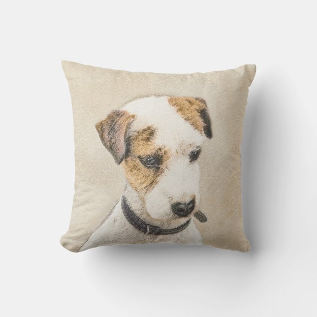 Coussin Parson Jack Russell Terrier Peinture - Dog Art (Recto)