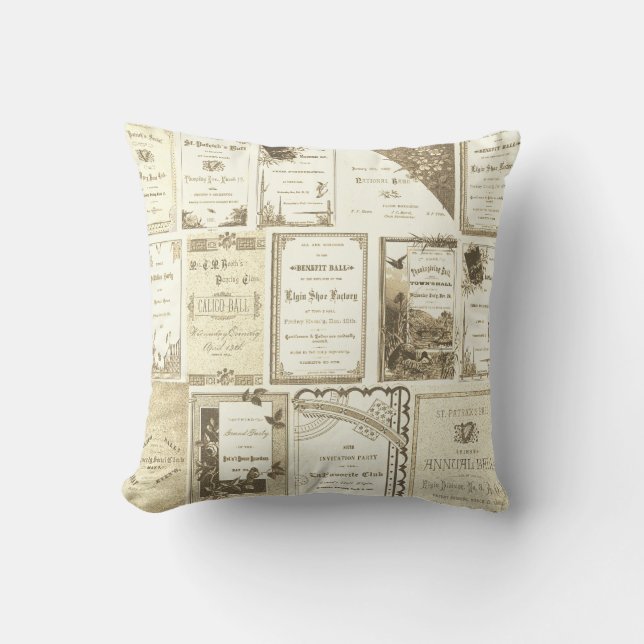 Coussin Parti des invitations du club Sepia d'Elgin Illino (Recto)