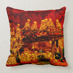 Coussin Partie squelettique dans le cru heureux de