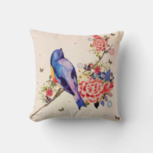 Coussin Parties scintillant à papillon bleu doré rouge f