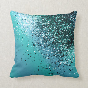 Coussin Parties scintillant Aqua Blue OCEAN #1 #shiny