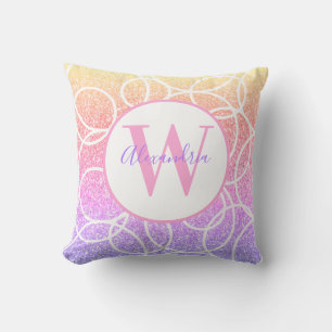 Coussin Parties scintillant arc-en-ciel Cercle blanc géomé