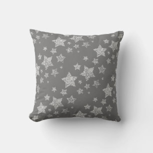 Coussin Parties scintillant argent scintille Étoiles motif