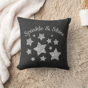 Coussin Parties scintillant argentée étincelante Stars bri