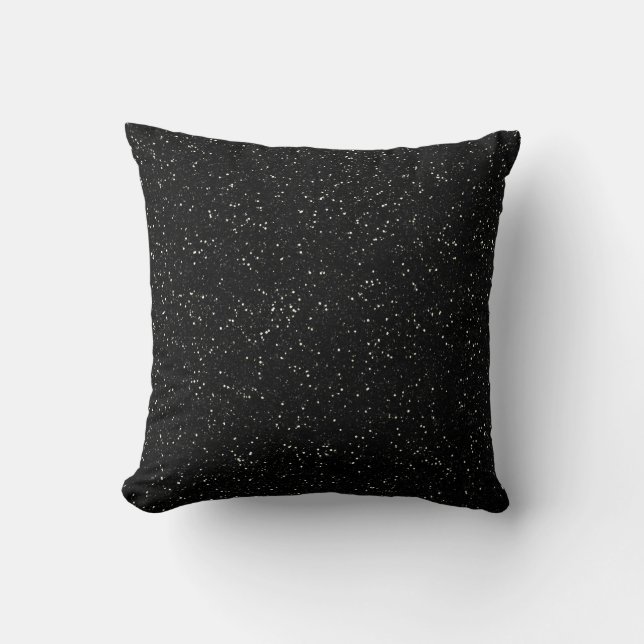 Coussin Parties scintillant Bijoux Noir Argent Étincelle F (Recto)