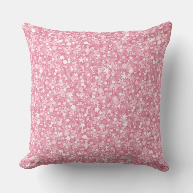 Coussin Parties scintillant Blanche Et Rose Clair Moderne (Recto)