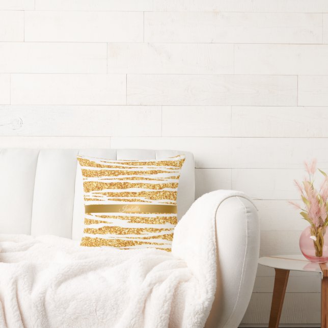 Coussin Parties scintillant blanche or Boho Populaire Tige (Canapé)