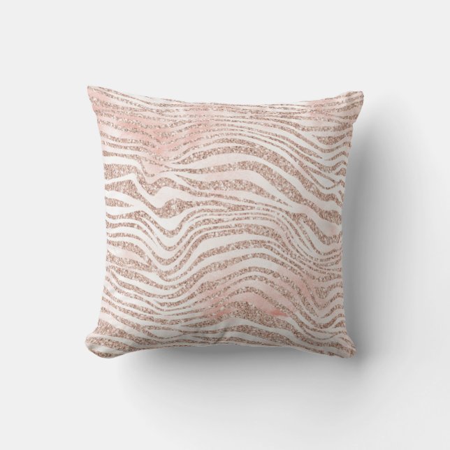 Coussin Parties scintillant blanche rose pâle Zebra Gold C (Recto)