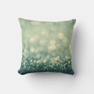 Coussin Parties scintillant bleue : Noël Abstrait