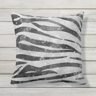 Coussin Parties scintillant brillante noire blanche brilla