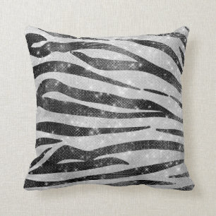 Coussin Parties scintillant brillante noire blanche brilla