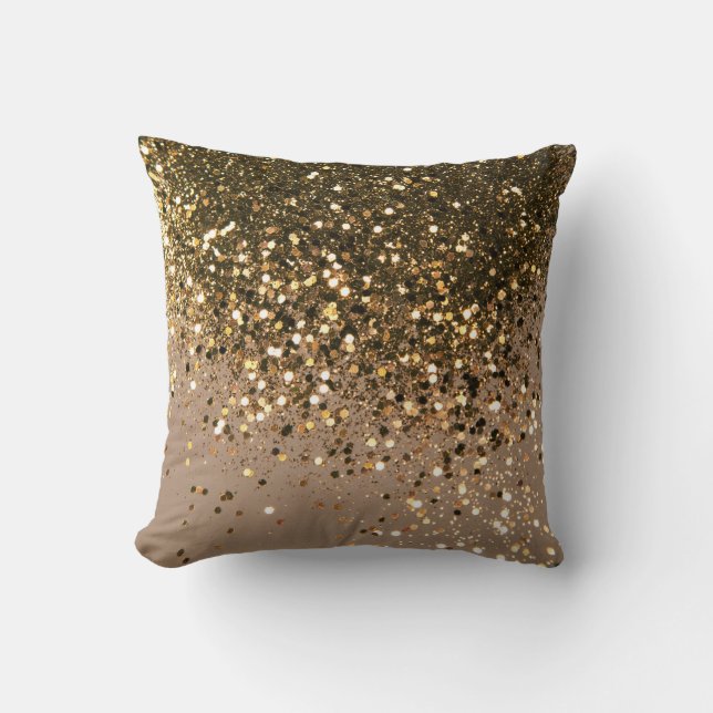 Coussin Parties scintillant Brown d'or de Sparkling Glam # (Recto)