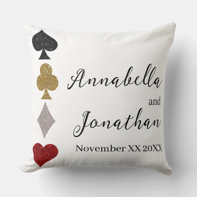 Coussin Parties scintillant Card Game Las Vegas Casino Mar (Recto)