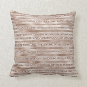 Coussin Parties scintillant Champagne Gold Blush Stripes É