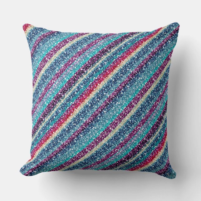 Coussin Parties scintillant colorée Retro Stripes Motif 2  (Recto)