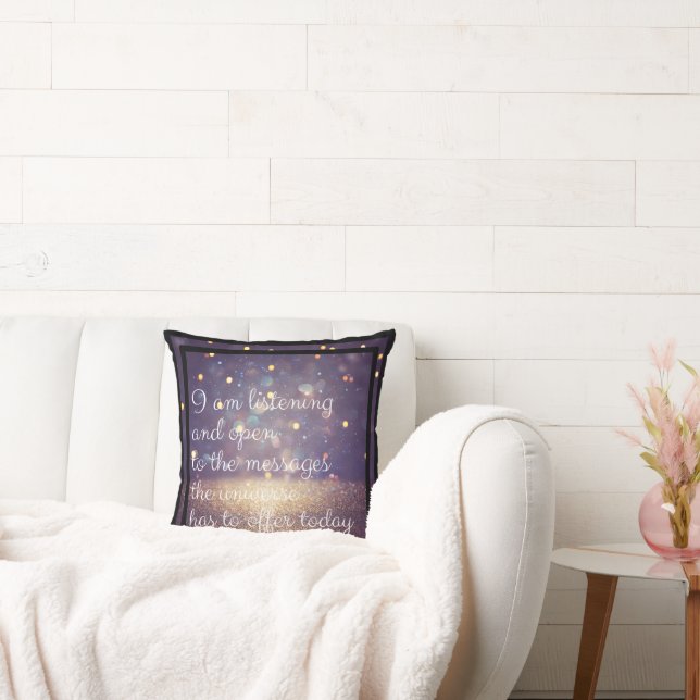 Coussin Parties scintillant d'affirmation positive violet/ (Canapé)