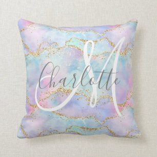 Coussin parties scintillant d'agneau en or rose turquoise