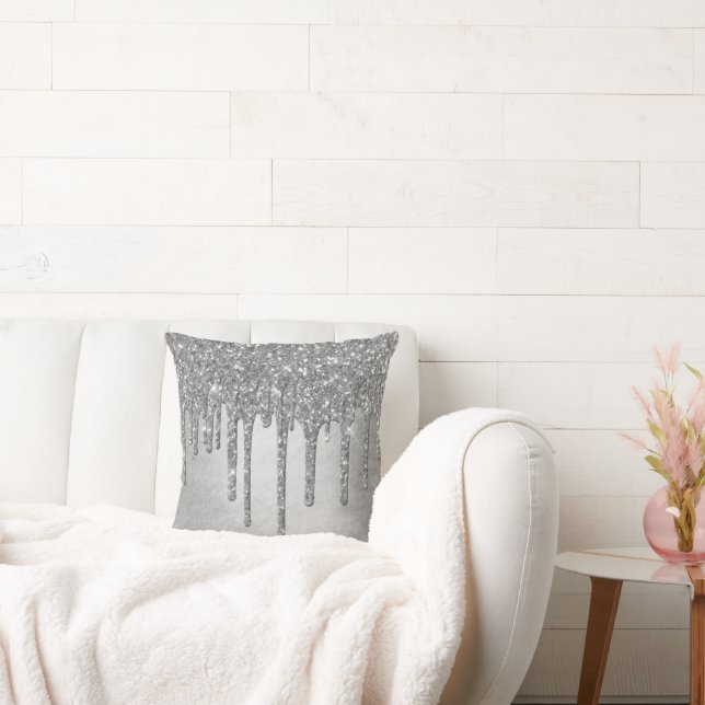 Coussin Parties scintillant d'argent de dépôt | Platinum F (Canapé)